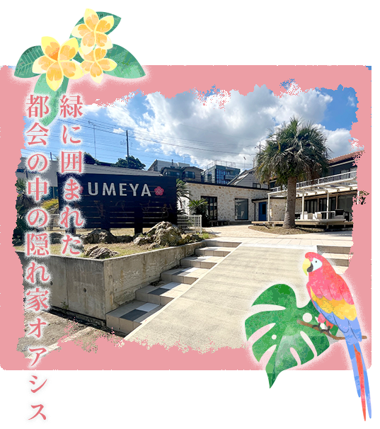 緑に囲まれた都会の中の隠れ家オアシス